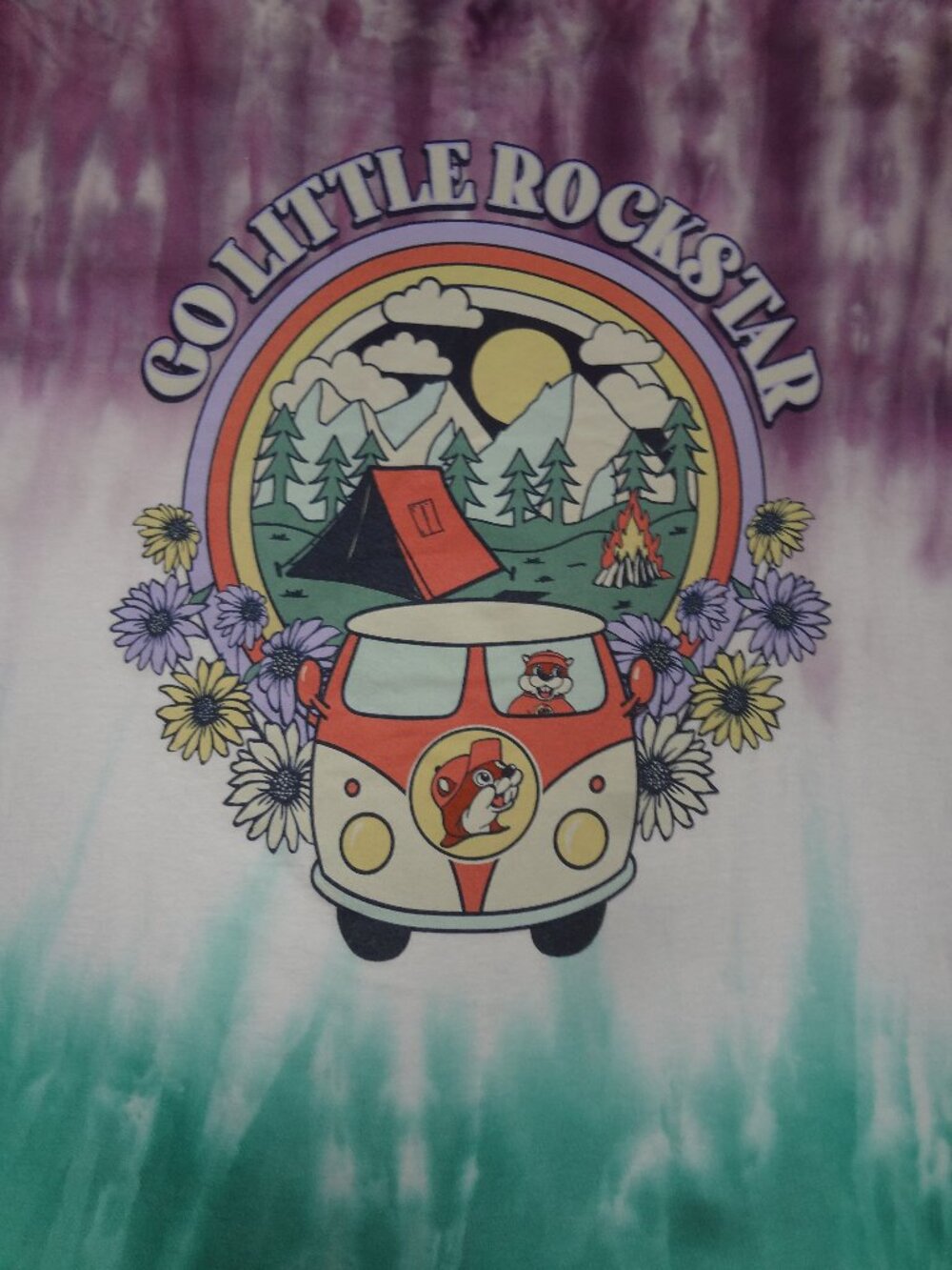 BUCEE'S BEAVER IN RV GO LITTLE ROCK STAR - XL TIE-DYE SHIRT L580